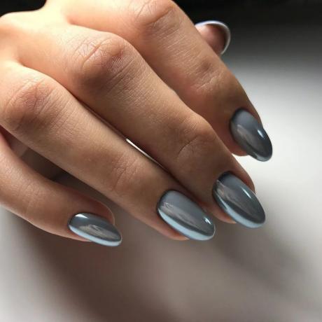 Sivo-modra, biserne pokrita vtirkoy - izgleda elegantno in moderno.